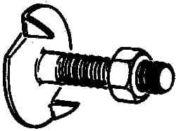 Value Collection - 1/4-20, 1-1/2" OAL, 31/32" Head Diam, Steel Elevator Bolt - Uncoated, Fanged Head, UNC Thread, Grade 2 - USA Tool & Supply