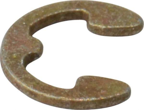 Rotor Clip - 0.102" Groove Diam, 9/64" Shaft Diam, Zinc Yellow Dichromate Steel, E Style External Retaining Rings - 0.02" Groove Width, 0.019" Groove Depth, 0.015" Ring Thickness, Grade 1060-1090 - USA Tool & Supply