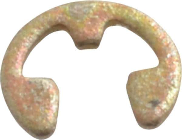 Rotor Clip - 0.116" Groove Diam, 5/32" Shaft Diam, Zinc Yellow Dichromate Steel, E Style External Retaining Rings - 0.029" Groove Width, 0.02" Groove Depth, 0.025" Ring Thickness, Grade 1060-1090 - USA Tool & Supply