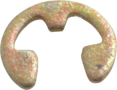 Rotor Clip - 0.116" Groove Diam, 5/32" Shaft Diam, Zinc Yellow Dichromate Steel, E Style External Retaining Rings - 0.029" Groove Width, 0.02" Groove Depth, 0.025" Ring Thickness, Grade 1060-1090 - USA Tool & Supply