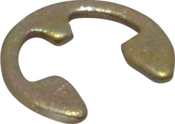 Rotor Clip - 0.147" Groove Diam, 3/16" Shaft Diam, Zinc Yellow Dichromate Steel, E Style External Retaining Rings - 0.029" Groove Width, 0.02" Groove Depth, 0.025" Ring Thickness, Grade 1060-1090 - USA Tool & Supply