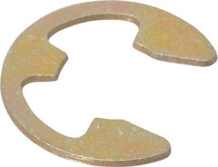 Rotor Clip - 1/4" Groove Diam, 5/16" Shaft Diam, Zinc Yellow Dichromate Steel, E Style External Retaining Rings - 0.029" Groove Width, 0.031" Groove Depth, 0.025" Ring Thickness, Grade 1060-1090 - USA Tool & Supply