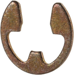 Rotor Clip - 0.303" Groove Diam, 3/8" Shaft Diam, Zinc Yellow Dichromate Steel, E Style External Retaining Rings - 0.039" Groove Width, 0.036" Groove Depth, 0.035" Ring Thickness, Grade 1060-1090 - USA Tool & Supply
