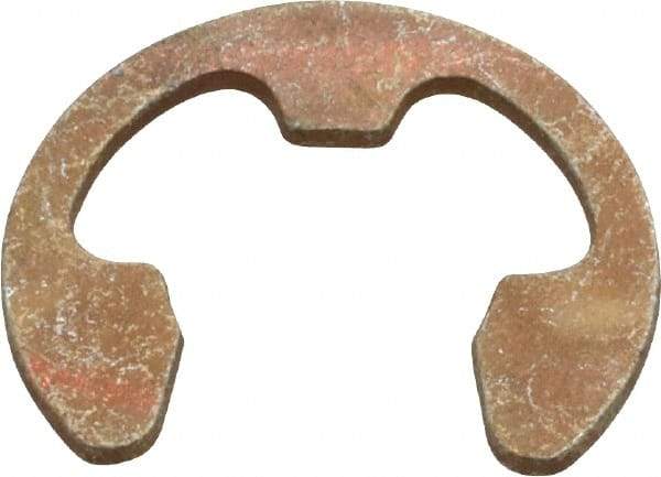 Rotor Clip - 0.396" Groove Diam, 1/2" Shaft Diam, Zinc Yellow Dichromate Steel, E Style External Retaining Rings - 0.046" Groove Width, 0.052" Groove Depth, 0.042" Ring Thickness, Grade 1060-1090 - USA Tool & Supply