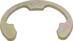 Rotor Clip - 5/8" Groove Diam, 3/4" Shaft Diam, Zinc Yellow Dichromate Steel, E Style External Retaining Rings - 0.056" Groove Width, 0.062" Groove Depth, 0.05" Ring Thickness, Grade 1060-1090 - USA Tool & Supply