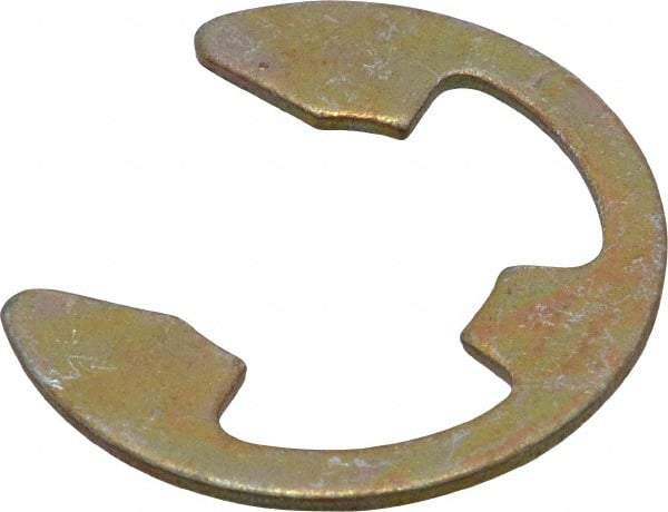 Rotor Clip - 0.675" Groove Diam, 7/8" Shaft Diam, Zinc Yellow Dichromate Steel, E Style External Retaining Rings - 0.056" Groove Width, 0.1" Groove Depth, 0.05" Ring Thickness, Grade 1060-1090 - USA Tool & Supply