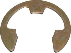 Rotor Clip - 0.835" Groove Diam, 63/64" Shaft Diam, Zinc Yellow Dichromate Steel, E Style External Retaining Rings - 0.056" Groove Width, 0.074" Groove Depth, 0.05" Ring Thickness, Grade 1060-1090 - USA Tool & Supply