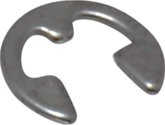 Rotor Clip - 0.095" Groove Diam, 1/8" Shaft Diam, Stainless Steel, E Style External Retaining Rings - 0.02" Groove Width, 0.015" Groove Depth, 0.015" Ring Thickness, Grade 15-7 Grade 632 - USA Tool & Supply