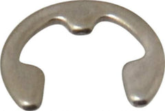 Rotor Clip - 0.102" Groove Diam, 9/64" Shaft Diam, Stainless Steel, E Style External Retaining Rings - 0.02" Groove Width, 0.019" Groove Depth, 0.015" Ring Thickness, Grade 15-7 Grade 632 - USA Tool & Supply