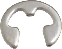Rotor Clip - 0.127" Groove Diam, 11/64" Shaft Diam, Stainless Steel, E Style External Retaining Rings - 0.029" Groove Width, 0.022" Groove Depth, 0.025" Ring Thickness, Grade 15-7 Grade 632 - USA Tool & Supply