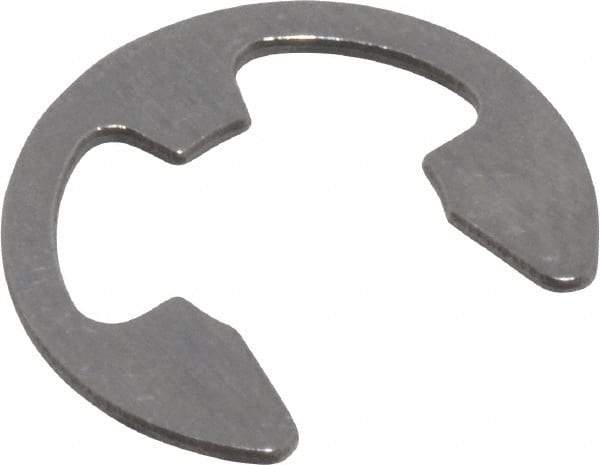 Rotor Clip - 1/4" Groove Diam, 5/16" Shaft Diam, Stainless Steel, E Style External Retaining Rings - 0.029" Groove Width, 0.031" Groove Depth, 0.025" Ring Thickness, Grade 15-7 Grade 632 - USA Tool & Supply