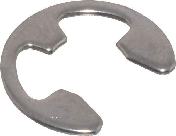 Rotor Clip - 0.303" Groove Diam, 3/8" Shaft Diam, Stainless Steel, E Style External Retaining Rings - 0.039" Groove Width, 0.036" Groove Depth, 0.035" Ring Thickness, Grade 15-7 Grade 632 - USA Tool & Supply