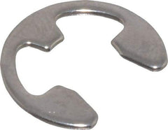 Rotor Clip - 0.303" Groove Diam, 3/8" Shaft Diam, Stainless Steel, E Style External Retaining Rings - 0.039" Groove Width, 0.036" Groove Depth, 0.035" Ring Thickness, Grade 15-7 Grade 632 - USA Tool & Supply