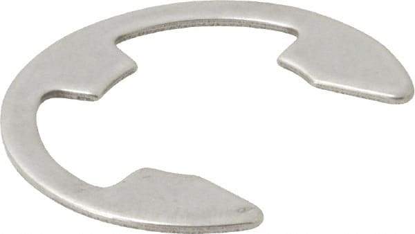 Rotor Clip - 0.835" Groove Diam, 63/64" Shaft Diam, Stainless Steel, E Style External Retaining Rings - 0.056" Groove Width, 0.074" Groove Depth, 0.05" Ring Thickness, Grade 15-7 Grade 632 - USA Tool & Supply