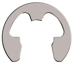 Rotor Clip - 0.675" Groove Diam, 7/8" Shaft Diam, Stainless Steel, E Style External Retaining Rings - 0.056" Groove Width, 0.1" Groove Depth, 0.05" Ring Thickness, Grade 15-7 Grade 632 - USA Tool & Supply