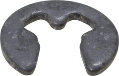 Rotor Clip - 2.3mm Groove Diam, 3 to 4mm Shaft Diam, Phosphate & Oil Steel, E Style External Retaining Rings - 0.64mm Groove Width, 0.6mm Ring Thickness, Grade 1060-1090 - USA Tool & Supply