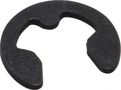 Rotor Clip - 4mm Groove Diam, 5 to 7mm Shaft Diam, Phosphate & Oil Steel, E Style External Retaining Rings - 0.74mm Groove Width, 0.7mm Ring Thickness, Grade 1060-1090 - USA Tool & Supply