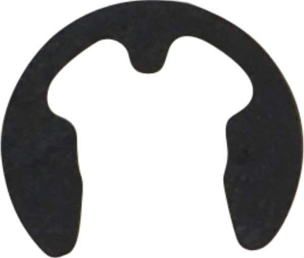 Rotor Clip - 6mm Groove Diam, 7 to 9mm Shaft Diam, Phosphate & Oil Steel, E Style External Retaining Rings - 0.74mm Groove Width, 0.7mm Ring Thickness, Grade 1060-1090 - USA Tool & Supply