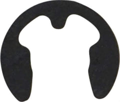 Rotor Clip - 6mm Groove Diam, 7 to 9mm Shaft Diam, Phosphate & Oil Steel, E Style External Retaining Rings - 0.74mm Groove Width, 0.7mm Ring Thickness, Grade 1060-1090 - USA Tool & Supply