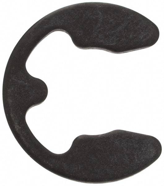 Rotor Clip - 10mm Groove Diam, 11 to 15mm Shaft Diam, Phosphate & Oil Steel, E Style External Retaining Rings - 1.25mm Groove Width, 1.2mm Ring Thickness, Grade 1060-1090 - USA Tool & Supply