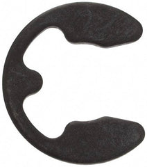 Rotor Clip - 10mm Groove Diam, 11 to 15mm Shaft Diam, Phosphate & Oil Steel, E Style External Retaining Rings - 1.25mm Groove Width, 1.2mm Ring Thickness, Grade 1060-1090 - USA Tool & Supply