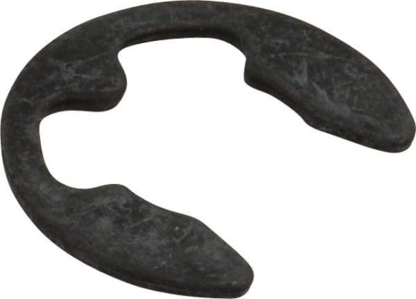 Rotor Clip - 12mm Groove Diam, 13 to 18mm Shaft Diam, Phosphate & Oil Steel, E Style External Retaining Rings - 1.35mm Groove Width, 1.3mm Ring Thickness, Grade 1060-1090 - USA Tool & Supply
