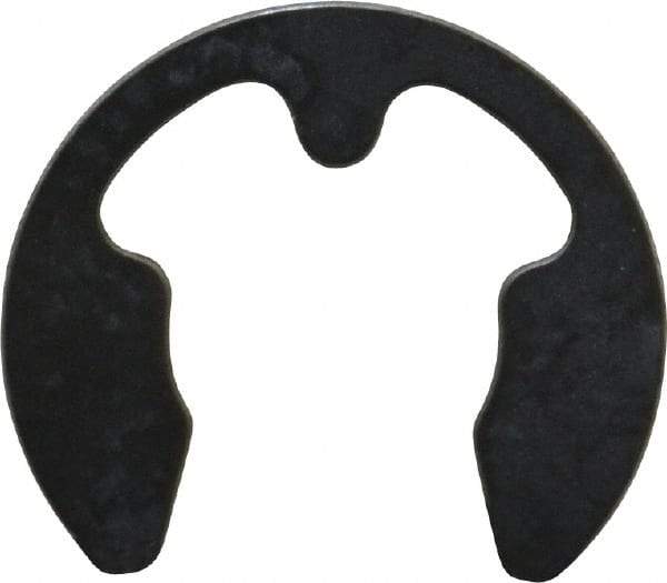 Rotor Clip - 8mm Groove Diam, 9 to 12mm Shaft Diam, Phosphate & Oil Steel, E Style External Retaining Rings - 1.05mm Groove Width, 1mm Ring Thickness, Grade 1060-1090 - USA Tool & Supply
