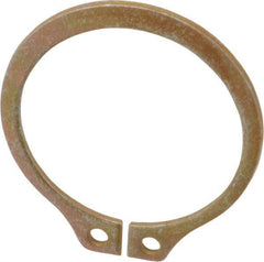 Rotor Clip - 1.059" Groove Diam, 1-1/8" Shaft Diam, Zinc Yellow Dichromate Steel, Snap External Retaining Rings - 0.056" Groove Width, 0.033" Groove Depth, 0.05" Ring Thickness, Grade 1060-1090 - USA Tool & Supply