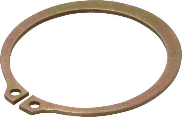 Rotor Clip - 2.12" Groove Diam, 2-1/4" Shaft Diam, Zinc Yellow Dichromate Steel, Snap External Retaining Rings - 0.086" Groove Width, 0.065" Groove Depth, 0.078" Ring Thickness, Grade 1060-1090 - USA Tool & Supply