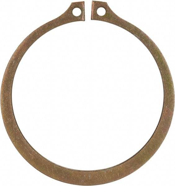 Rotor Clip - 2.36" Groove Diam, 2-1/2" Shaft Diam, Zinc Yellow Dichromate Steel, Snap External Retaining Rings - 0.086" Groove Width, 0.07" Groove Depth, 0.078" Ring Thickness, Grade 1060-1090 - USA Tool & Supply