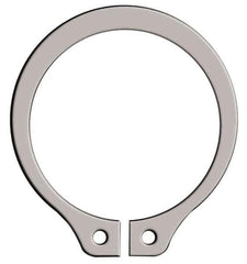 Rotor Clip - 0.382" Groove Diam, 13/32" Shaft Diam, Zinc-Plated Stainless Steel, Snap External Retaining Rings - 0.029" Groove Width, 0.012" Groove Depth, 0.025" Ring Thickness, Grade 15-7 Grade 632 - USA Tool & Supply