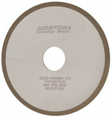 Norton - 6" Diam x 1-1/4" Hole x 1/8" Thick, 120 Grit Surface Grinding Wheel - Diamond, Type 1A1, Fine Grade, Resinoid Bond - USA Tool & Supply