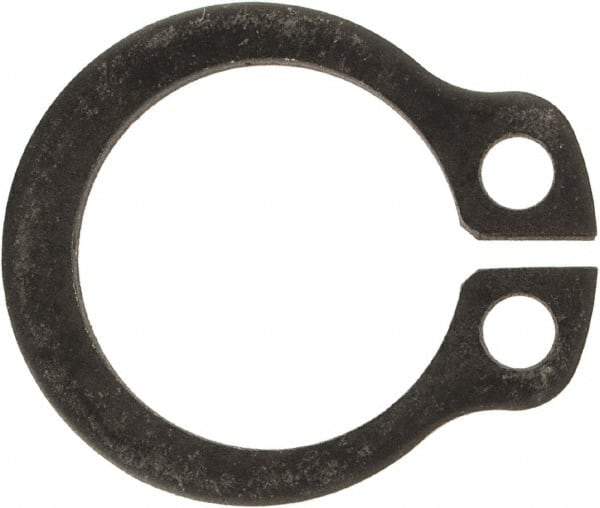 Rotor Clip - 9.6mm Groove Diam, 10mm Shaft Diam, Phosphate & Oil Steel, Snap External Retaining Rings - 1.1mm Groove Width, 0.2mm Groove Depth, 1mm Ring Thickness, Grade 1060-1090 - USA Tool & Supply
