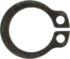 Rotor Clip - 9.6mm Groove Diam, 10mm Shaft Diam, Phosphate & Oil Steel, Snap External Retaining Rings - 1.1mm Groove Width, 0.2mm Groove Depth, 1mm Ring Thickness, Grade 1060-1090 - USA Tool & Supply