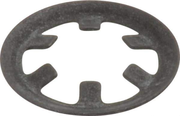 Rotor Clip - 1/4" Shaft Diam, Phosphate Steel, Self Locking External Retaining Rings - 0.015" Ring Thickness, Grade 1060-1090 - USA Tool & Supply