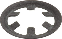 Rotor Clip - 1/4" Shaft Diam, Phosphate Steel, Self Locking External Retaining Rings - 0.015" Ring Thickness, Grade 1060-1090 - USA Tool & Supply