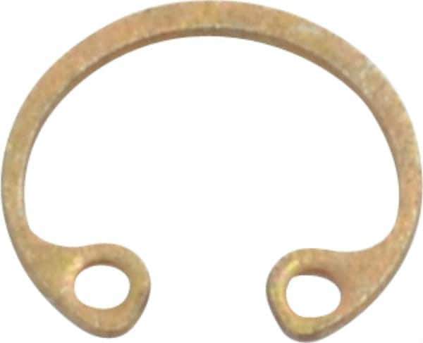 Rotor Clip - 0.015" Thick, Zinc Yellow Dichromate Finish, Steel Snap Internal Retaining Ring - 0.02" Groove Width, 0.009" Groove Depth, 0.268" Groove Diam, Grade 1060-1090 - USA Tool & Supply