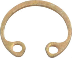 Rotor Clip - 0.015" Thick, Zinc Yellow Dichromate Finish, Steel Snap Internal Retaining Ring - 0.02" Groove Width, 0.009" Groove Depth, 0.268" Groove Diam, Grade 1060-1090 - USA Tool & Supply