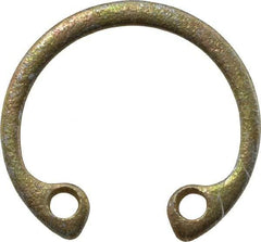 Rotor Clip - 0.025" Thick, Zinc Yellow Dichromate Finish, Steel Snap Internal Retaining Ring - 0.029" Groove Width, 0.011" Groove Depth, 0.397" Groove Diam, Grade 1060-1090 - USA Tool & Supply