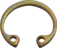 Rotor Clip - 0.035" Thick, Zinc Yellow Dichromate Finish, Steel Snap Internal Retaining Ring - 0.039" Groove Width, 0.015" Groove Depth, 0.53" Groove Diam, Grade 1060-1090 - USA Tool & Supply