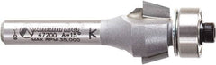 Amana Tool - 5/8" Cut Diam, 9/32" Length of Cut, 2 Flute Chamfer Edge Profile Router Bit - Carbide-Tipped, 1/4" Shank Diam, 2-3/32" OAL, Uncoated - USA Tool & Supply