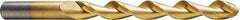 Cleveland - #25 118° High Speed Steel Jobber Drill - TiN Finish, Right Hand Cut, Parabolic Flute, Straight Shank, 3" OAL, Notched Point - USA Tool & Supply