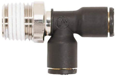 Coilhose Pneumatics - 5/32" OD, 1/8 NPT, Glass Reinforced Nylon/Nickel Plated Brass Push-to-Connect Male Swivel Run Tee - 225 Max psi - USA Tool & Supply