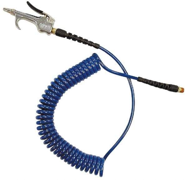 Coilhose Pneumatics - 3/16" ID Hose & Blow Gun Assembly - 15' Long Hose, 1/4" Inlet, MPT Thread - USA Tool & Supply