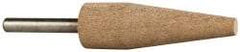 Cratex - 3/4" Head Diam x 2-1/2" Thickness, A1, Cone End, Aluminum Oxide Mounted Point - Fine Grade, 120 Grit, 13,120 RPM - USA Tool & Supply