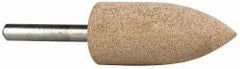 Cratex - 7/8" Head Diam x 2" Thickness, A11, Pointed Tree End, Aluminum Oxide Mounted Point - Medium Grade, 80 Grit, 12,000 RPM - USA Tool & Supply