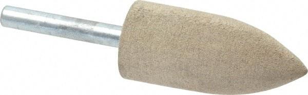 Cratex - 7/8" Head Diam x 2" Thickness, A11, Pointed Tree End, Aluminum Oxide Mounted Point - Fine Grade, 120 Grit, 12,000 RPM - USA Tool & Supply