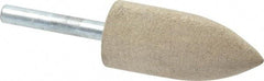 Cratex - 7/8" Head Diam x 2" Thickness, A11, Pointed Tree End, Aluminum Oxide Mounted Point - Fine Grade, 120 Grit, 12,000 RPM - USA Tool & Supply