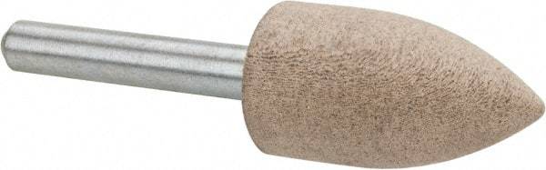 Cratex - 11/16" Head Diam x 1-1/4" Thickness, A12, Pointed Tree End, Aluminum Oxide Mounted Point - Fine Grade, 120 Grit, 27,370 RPM - USA Tool & Supply