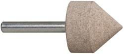Cratex - 1-1/8" Head Diam x 1-1/8" Thickness, A13, Pointed Cylinder End, Aluminum Oxide Mounted Point - Medium Grade, 80 Grit, 25,500 RPM - USA Tool & Supply